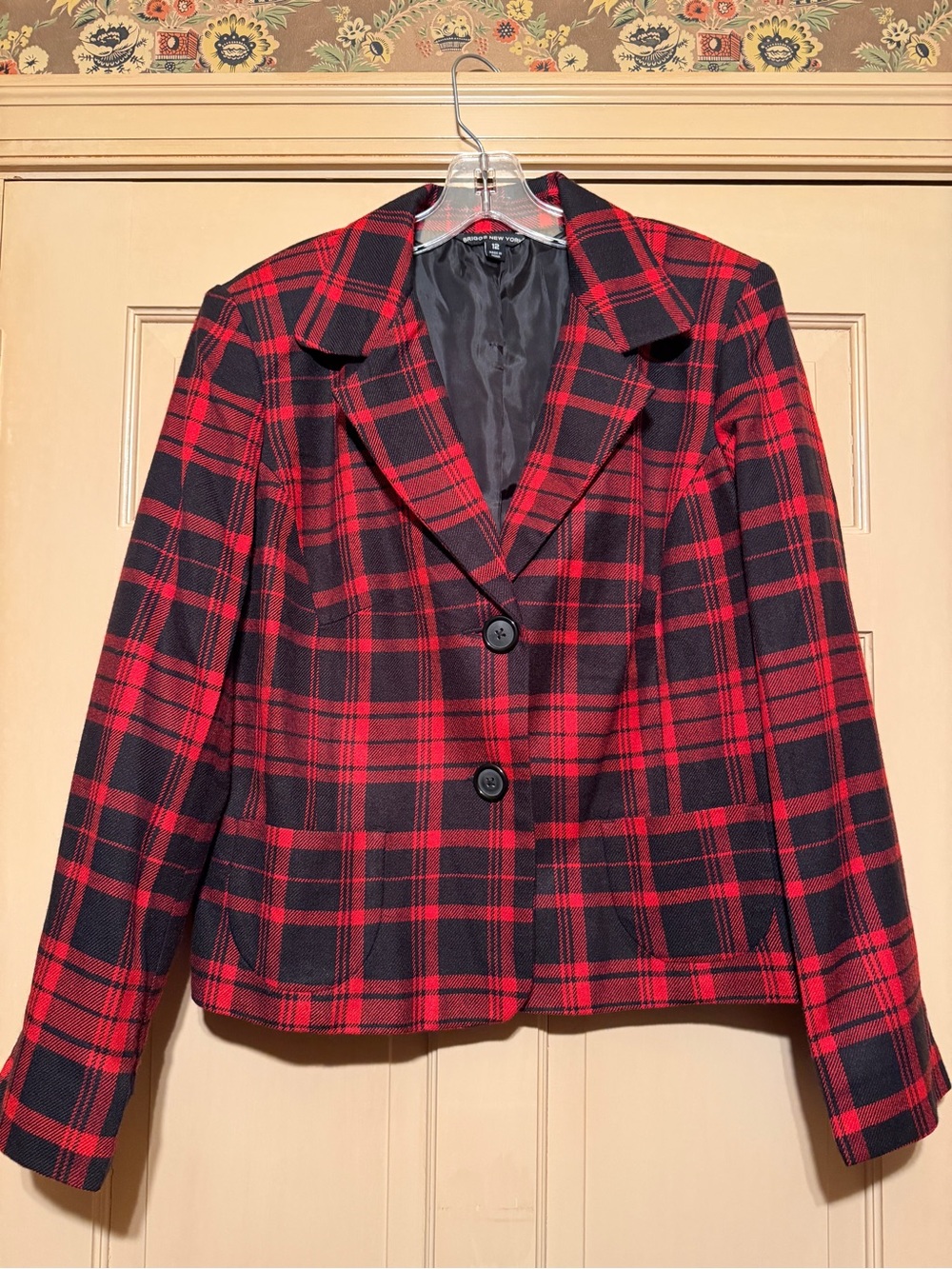 Briggs New York Classic Red Plaid Blazier